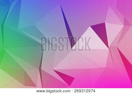 Vector Art Of Faceted 3d Crystal Colorful Shapes, Banners. Horizontal Crystal Banners, Faceted Color