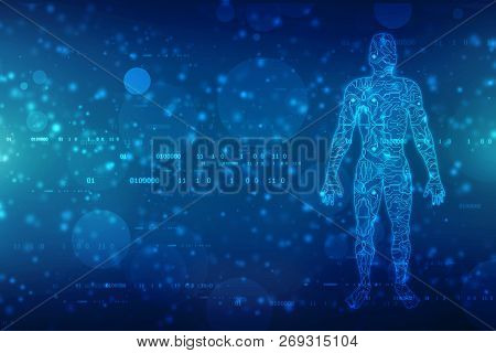 Big Data And Artificial Intelligence Concept. Machine Learning And Cyber Mind Domination Concept In 