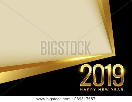 Golden 2019 New Year Background With Text Space