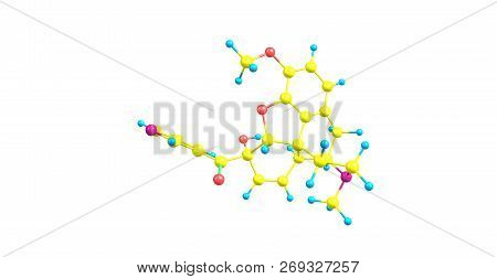 Nicocodeine Molecular Structure Isolated On White