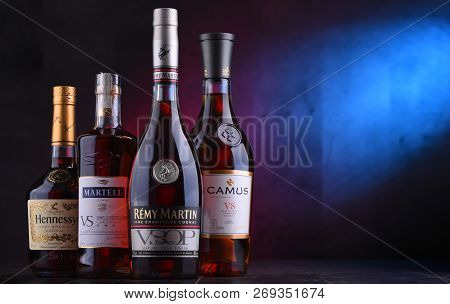 Bottles Of Famous Cognac Brands