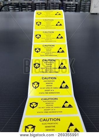 Standard Caution Label With Text 