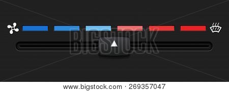 Car Dashboard Elements With Level Slider. For Temperature. Vector 3d Illustration
