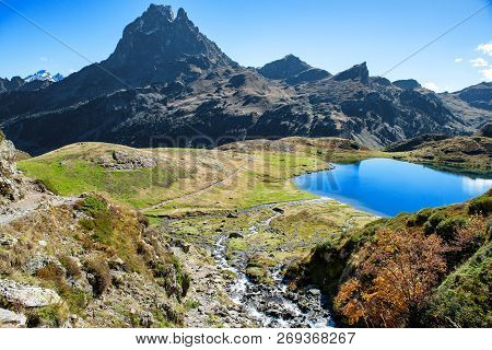A View Of Pic Du Midi Ossau In Autumn, France, Pyrenees