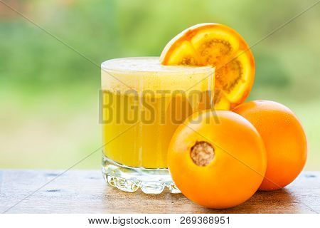 Lulo Juice A Traditional Colombian Exotic Fruit (solanum Quitoense)