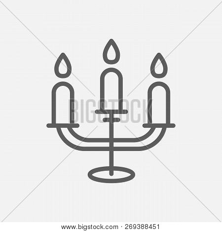 Candelabrum Icon Line Symbol. Isolated Vector Illustration Of Candelabrum Icon Sign Concept For Your