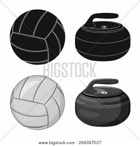 Vector Design Of Sport And Ball Symbol. Set Of Sport And Athletic Stock Vector Illustration.