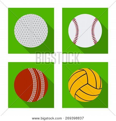 Vector Design Of Sport And Ball Symbol. Collection Of Sport And Athletic Stock Vector Illustration.
