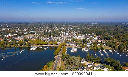 Aerial View Of Suce Sur Erdre In Loire Atlantique