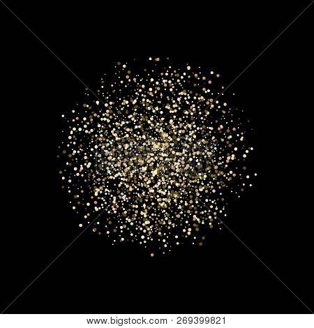 Gold Glitter Texture Isolated On Transparent Background. Vector Illustration For Golden Shimmer Back