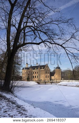 Ruurlo Castle In The Dutch Region Achterhoek Seen From The Surrounding Wintry Park