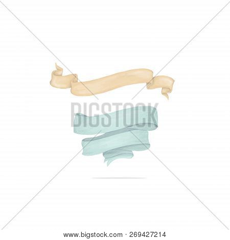 Ribbons Clip Art Digital Ribbon Flag Flowers Illustration Similar On White Background