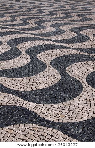 Pavimentazione portoghese bianco e nero