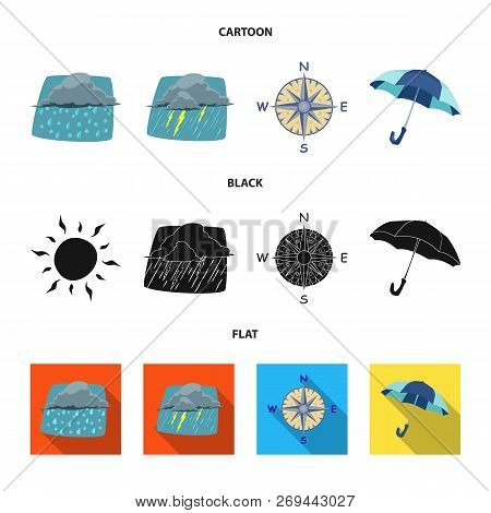 Isolated Object Of Weather And Climate Symbol. Set Of Weather And Cloud Stock Vector Illustration.