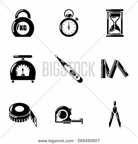 Meter Icons Set. Simple Set Of 9 Meter Vector Icons For Web Isolated On White Background