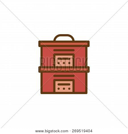 Electric Cooker Filled Outline Icon, Line Vector Sign, Linear Colorful Pictogram Isolated On White. 