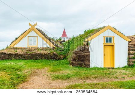 Traditional turf houses in Glaumbaer, Iceland