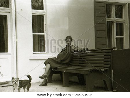Foto d'epoca della donna incinta