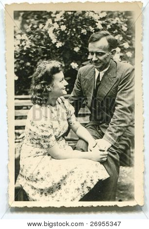 Vintage unretouched fotó pár (a negyvenes évek)