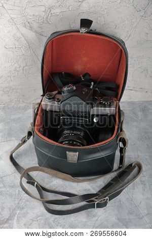 Moscow, Russia, April 17, 2017. The Old Soviet Medium Format Slr Camera Kiev-6c, Released1982.