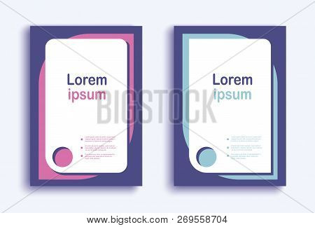 Covers Template Design Set With Abstract Background In Flat Style With Text In Center - Vector