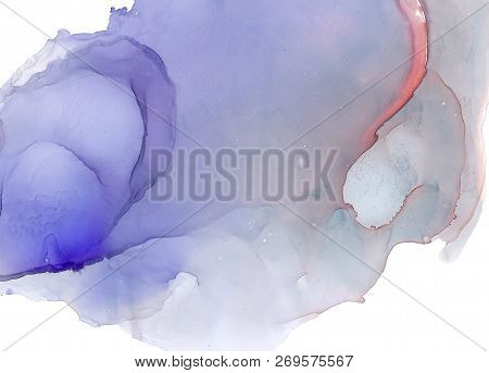 Alcohol Ink Sea Texture. Fluid Ink Abstract Background. Art For Design