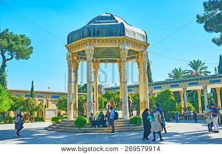Shiraz, Iran - October 13, 2017: The Tomb Of Hafez Is Located In Picturesqueand Joyful Place - In He