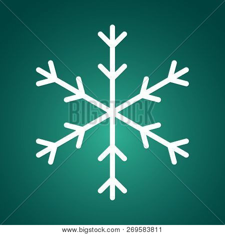 Snowflake On Blue Background. Bluea Nd White. Vector Icon.