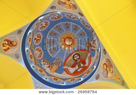 Plafond de Aswan, Egipto - del Arcángel Michael copta ortodoxa Catedral-