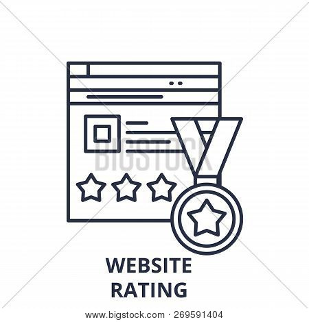 Webiste Rating Line Icon Concept. Webiste Rating Vector Linear Illustration, Symbol, Sign