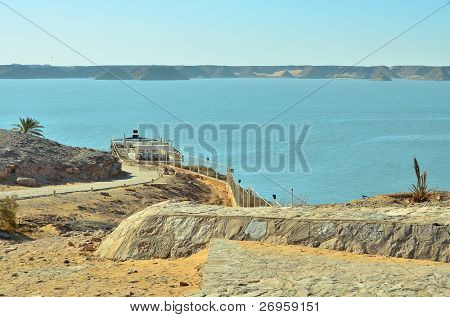 Lago Nasser in Egitto, mostra da Abu Simbel
