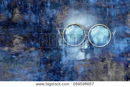 Global Abstract Business Background Representing International Economic Vision Strategy Or Planet Co