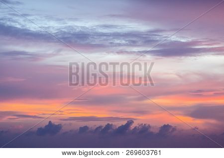 Colorful Dramatic Sky With Cloud At Sunset.sky With Background