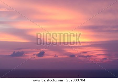 Colorful Dramatic Sky With Cloud At Sunset.sky With Background