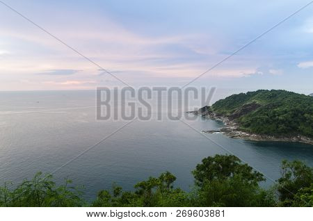 Beautiful Sunset Over The Ocean. Sunrise In The Sea , At Thailand