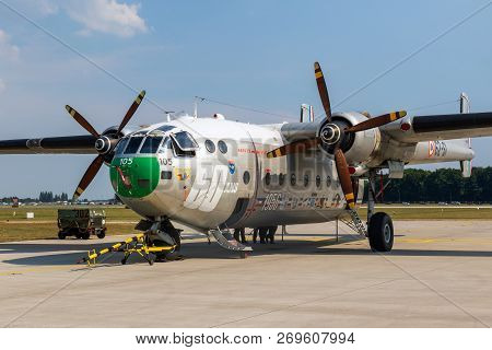 Wunstorf, Germany - June 9, 2018: Former French Air Force Nord N2501 Noratlas Transport Plane On The