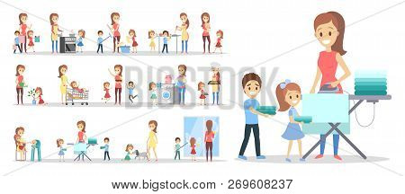 Woman Clean Home And Doing A Housework