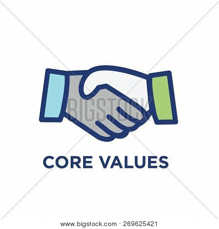 Core Values Outline - Line Icon Conveying Specific Purpose