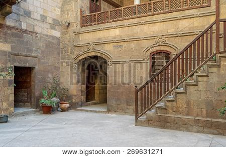 Cairo, Egypt - December 19 2015: Facade Of Zeinab Khatoun Historic House, Located Near To Al-azhar M