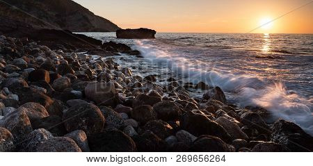 Breathtaking Sunset In Cala Gata, Mallorca, Spain