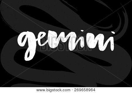 Beautiful Line Art Filigree Zodiac Symbol. Black Sign On Vintage Background. Elegant Jewelry Tattoo.