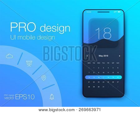 Mobile Phone Application For Analytics. Stock Vector