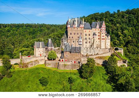 Eltz Castle Or Burg Eltz Is A Medieval Castle In The Hills Above The Moselle River Near Koblenz In G