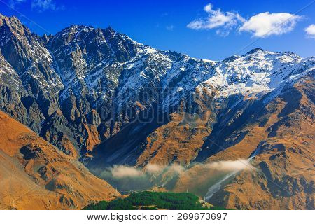Mountains Over Stepantsminda In The Khevi Province, Georgia