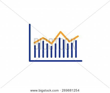 Financial Chart Line Icon. Economic Graph Sign. Stock Exchange Symbol. Business Investment. Colorful