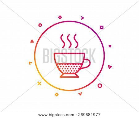Doppio Coffee Icon. Hot Drink Sign. Beverage Symbol. Gradient Pattern Line Button. Doppio Icon Desig