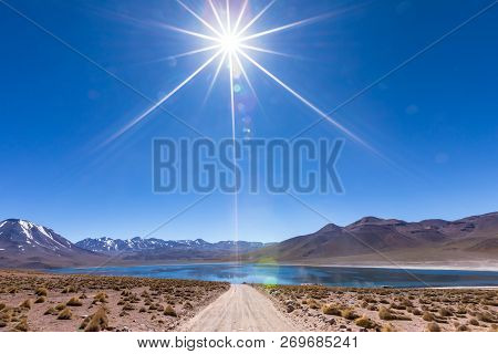 Lagunas Altiplanicas, Miscanti Y Miniques, Amazing View At Atacama Desert. Chile, South America.