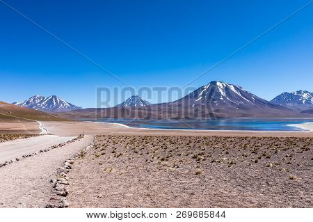 Lagunas Altiplanicas, Miscanti Y Miniques, Amazing View At Atacama Desert. Chile, South America.