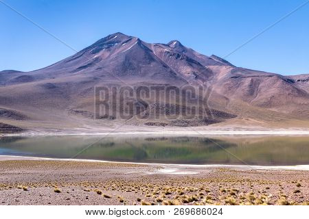 Lagunas Altiplanicas, Miscanti Y Miniques, Amazing View At Atacama Desert. Chile, South America.