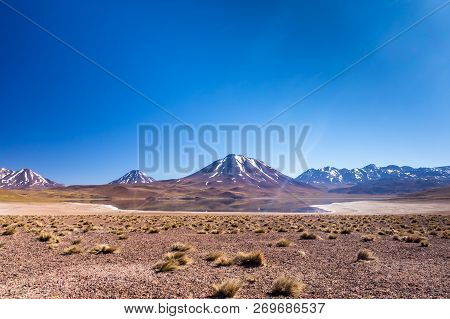 Lagunas Altiplanicas, Miscanti Y Miniques, Amazing View At Atacama Desert. Chile, South America.